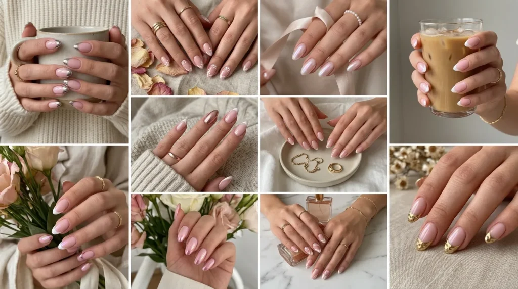 Collection of elegant French manicure inspiration styles