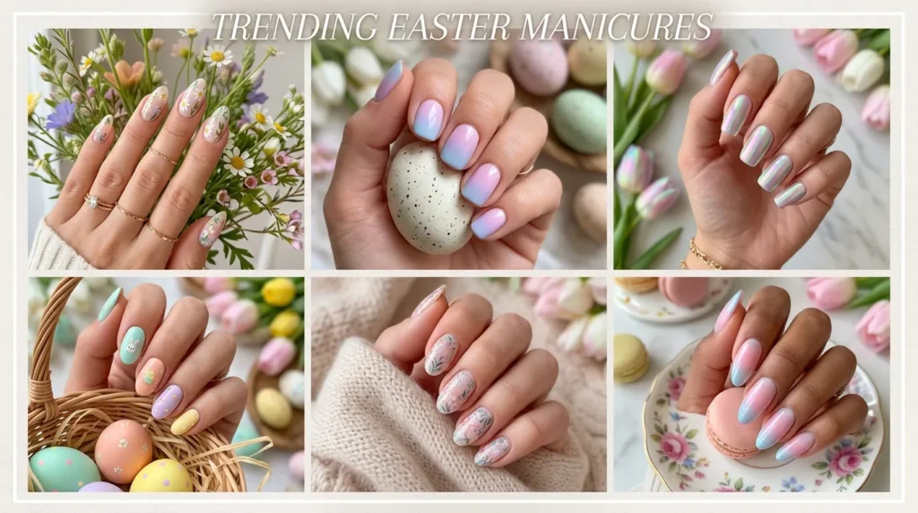 Popular pastel manicure styles inspired by spring beauty trends