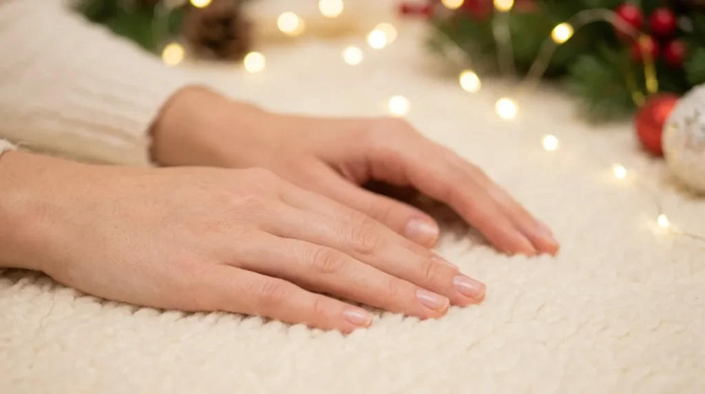 Applying festive manicure at home