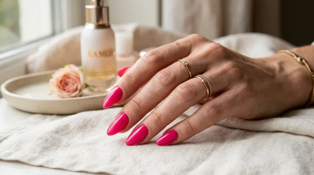 Elegant almond shaped manicure style