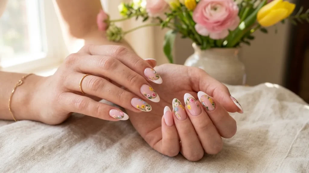 Pastel French tip Easter Nails design