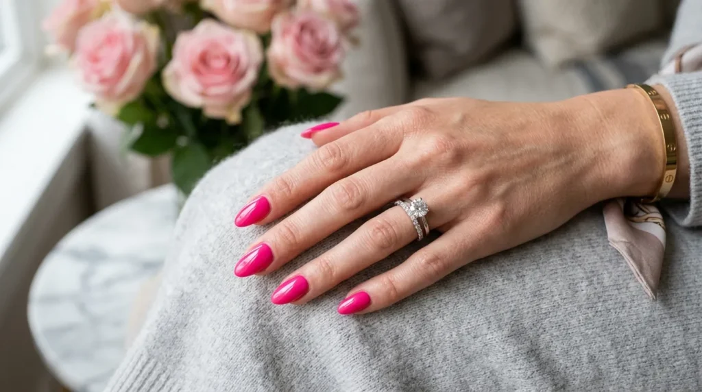 Timeless hot pink nail designs with elegant manicure styles