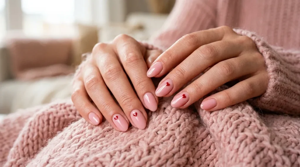 Simple heart nail design for beginners