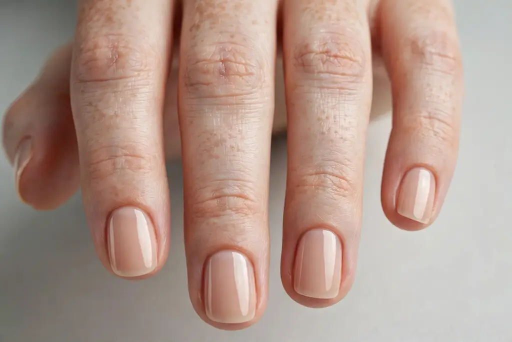 Short natural-looking nude overlay for everyday wear