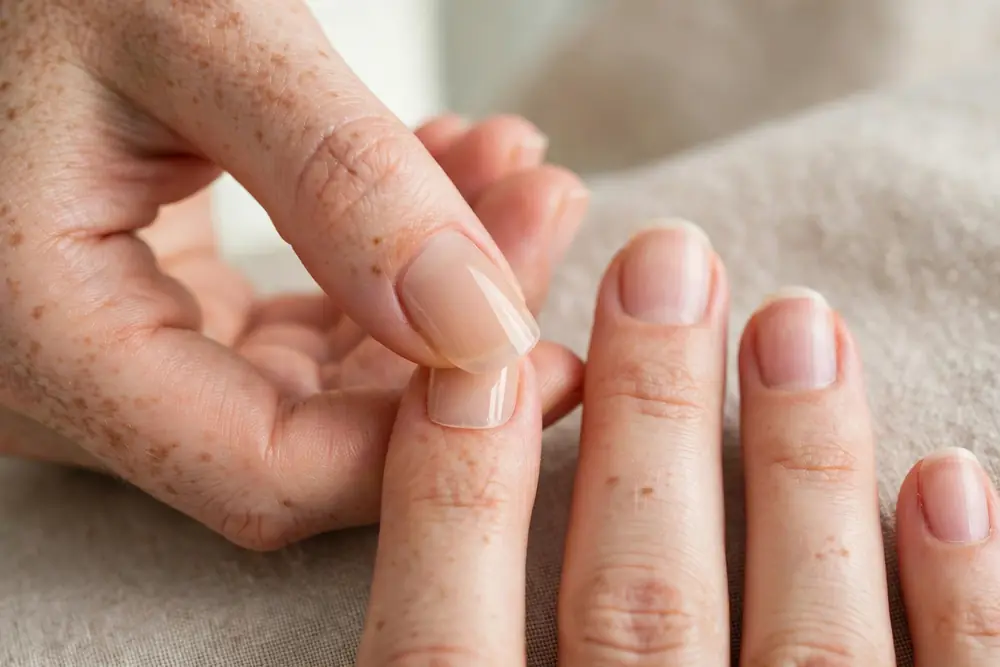 Firmly applying a false tip onto the fingertip