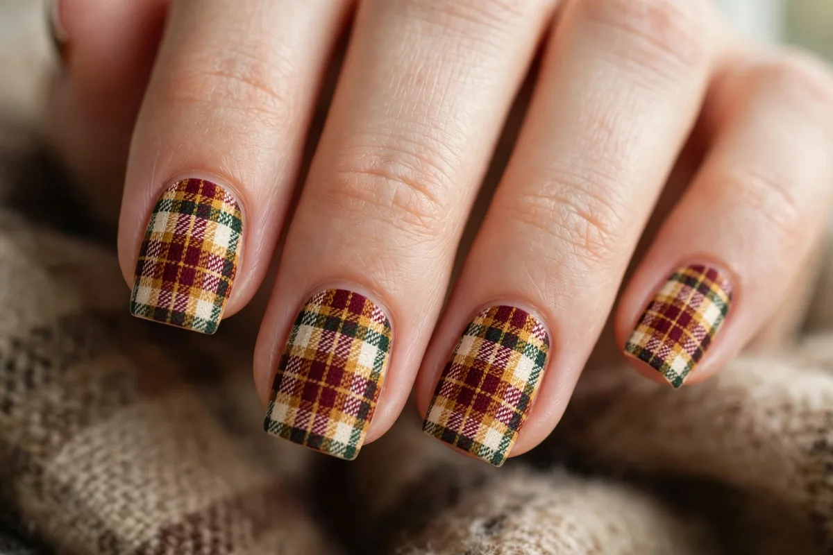 Cozy plaid pattern in autumn tones